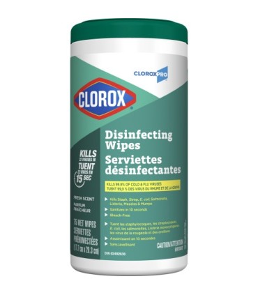 Clorox CLO-01169PK03 Wipes - Clorox Commercial Disinf Fresh Scent - 6/75ct, Case: 6