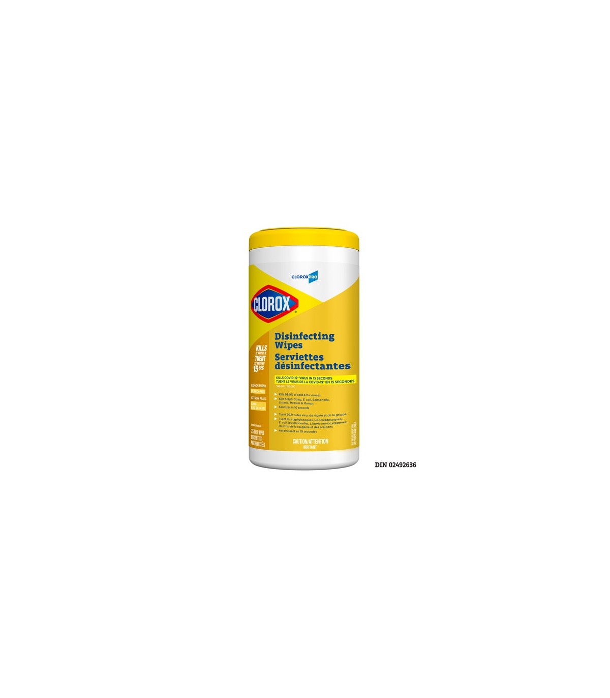 Clorox CLO-01292PK03 Wipes - Clorox Commercial Disinf Lemon - 6/75ct, Case: 6