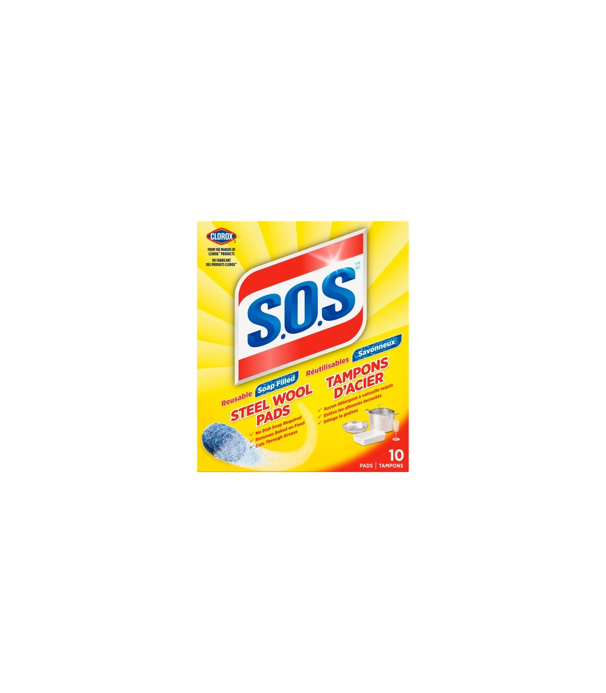 Clorox CLO-01346 S.O.S. Soap Pads - 6/10ct, Case: 6