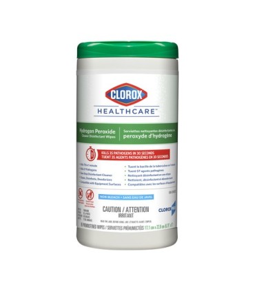 Clorox CLO-01456PK01 Wipes - Clorox Hydrogen Peroxide Disinf Tub - 6/95ct, Case: 6