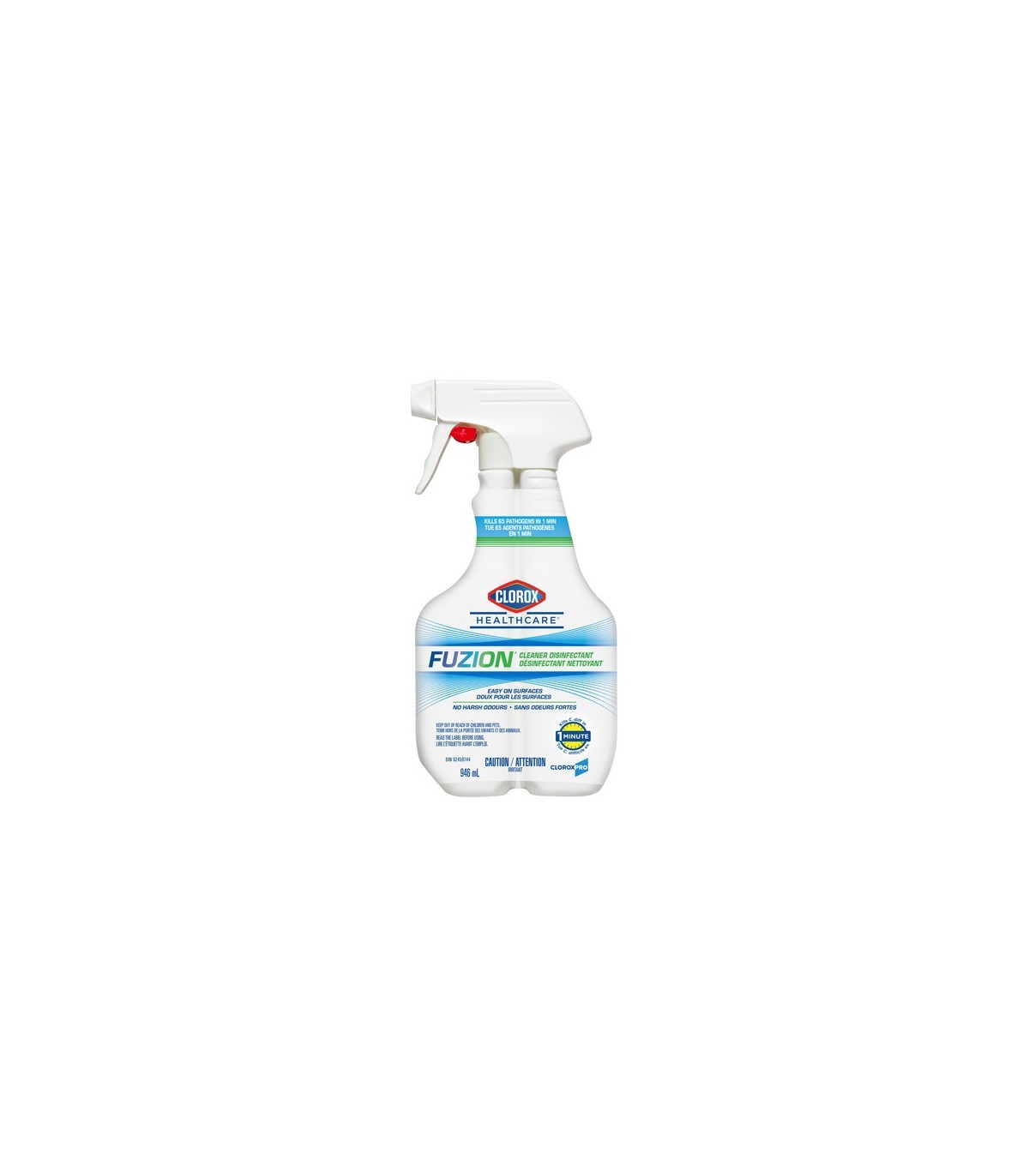 Clorox CLO-01671 Health Solutions - Disinf Cleaner w/Bleach - 9/946ml, Case: 9