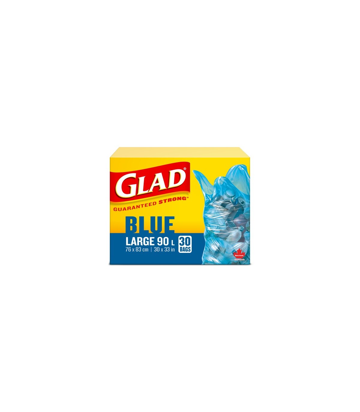 Clorox CLO-11578PAK2 Glad - Blue Bag Large 90L - 8/30ct, Case: 8