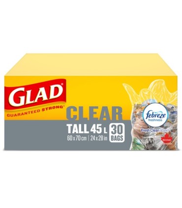 Clorox CLO-30269 Glad - Easy-Tie Kitchen Catcher Tall White 45L-12/30ct, Case: 12