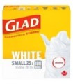 Clorox CLO-30297 Glad - East Tie Regular White Bag Unsct 25L - 8/100ct, Case: 8