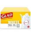 Clorox CLO-30299 Glad - East Tie Tall White Bag Unsct 45L - 6/60ct, Case: 6