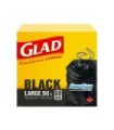 Clorox CLO-30308 Glad - Garbage Bag TieNTss Forceflex Lg Blk 90L-4/60ct, Case: 4