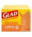 Clorox CLO-30313 Glad - Garbage Bag X-Large Orange 135L - 8/20ct, Case: 8