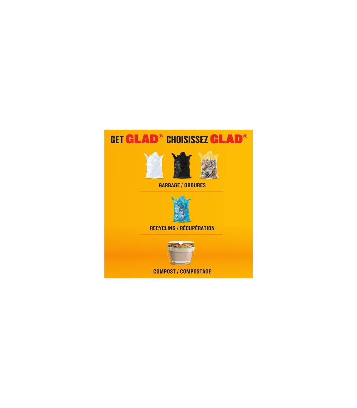 Clorox CLO-30317 Glad - Regular Garbage Bag Clear 74L - 16/10ct, Case: 16