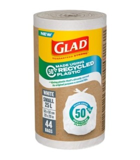 Clorox CLO-44751 Glad - Small Garbage Bag White 25L - 12/44ct, Case: 12