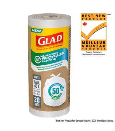 Clorox CLO-44752 Glad - Tall Garbage Bag White 45L - 12/28ct, Case: 12