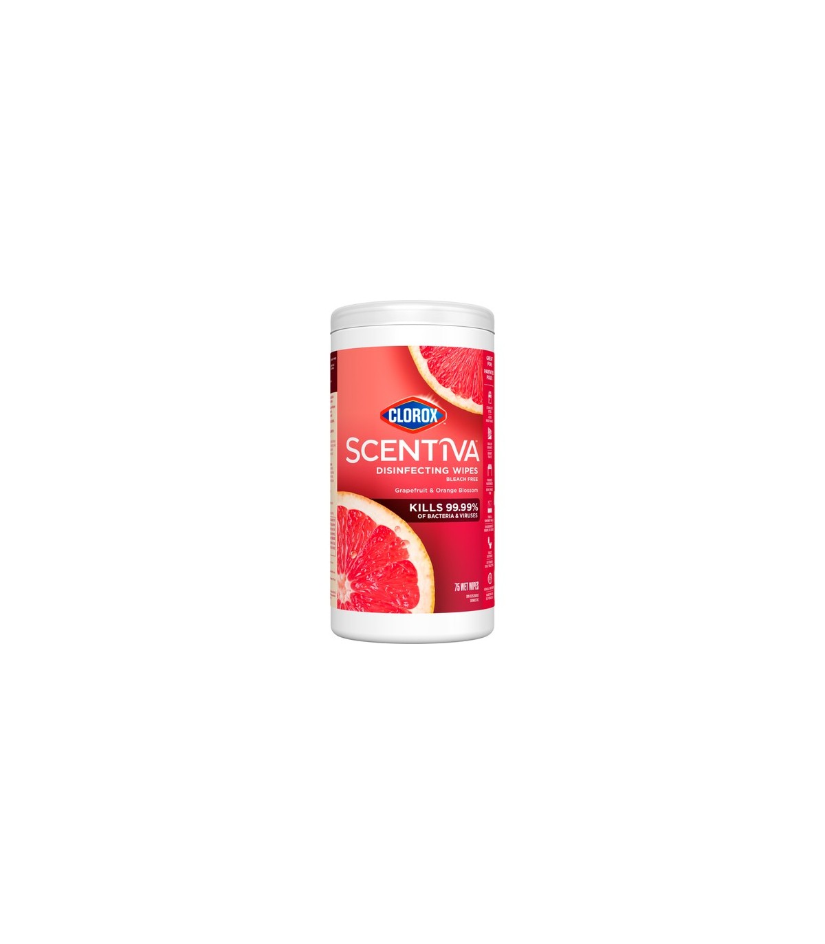 Clorox CLO-67352 Wipes - Clorox Scentiva Disinf Grapfrt/Orange - 6/75ct, Case: 6