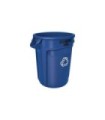 Rubbermaid FG263273BLUE Brute Container Vented 32G Recycling - Blue, Price Per EA