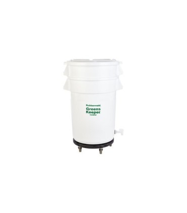 Rubbermaid FG263600WHT GreensKeeper - Brute Container w/Lid/Dolly 32G - White, Price Per EA - FG263600WHT -  - [unit price]
