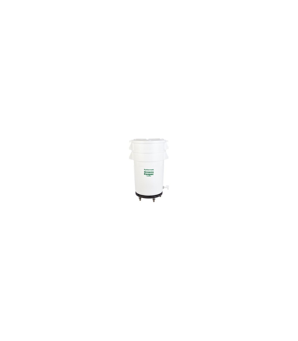 Rubbermaid FG263600WHT GreensKeeper - Brute Container w/Lid/Dolly 32G - White, Price Per EA - FG263600WHT -  - [unit price]