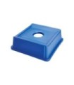 Rubbermaid FG279100DBLUE Untouchable - Top Square w/Hole Fits 3958/3959 - Blue, Price Per EA