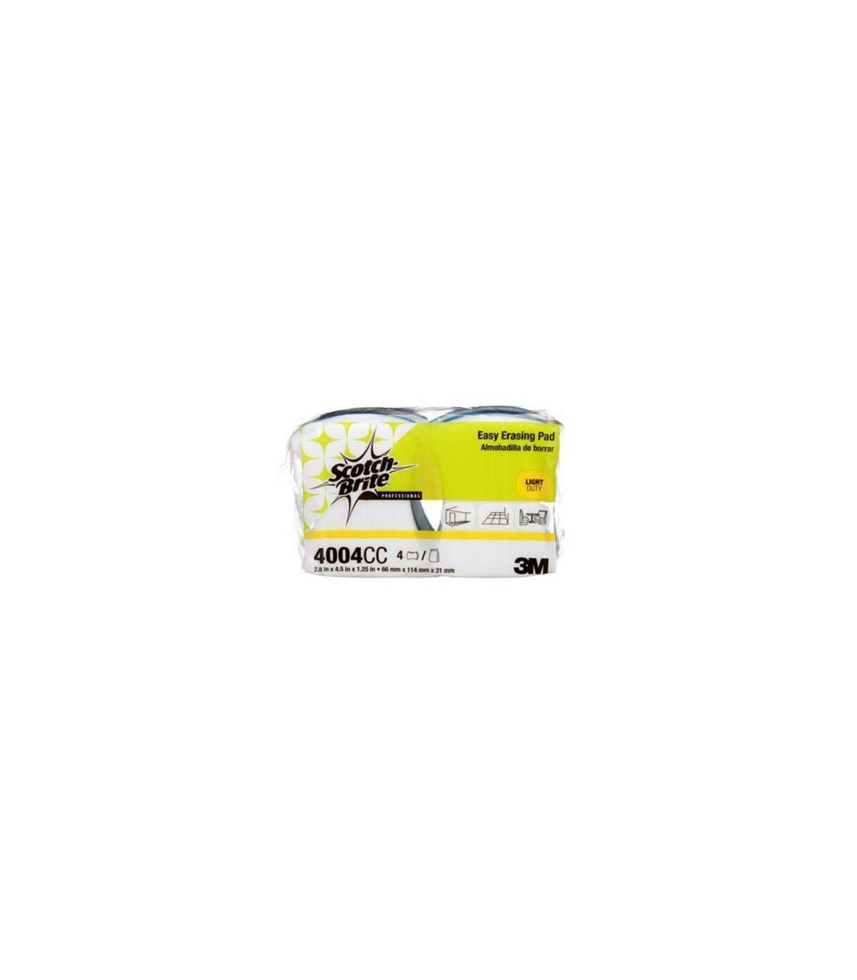 3M Canada Easy Erasing Pad 2.8x4.5x1.25" 4/3pk/cs[H-4004CC], Case: 12