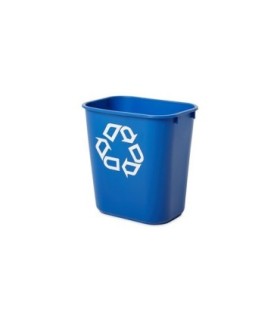 Rubbermaid FG295573BLUE Wastebasket - Vanity 13 5/8qt - 12.9L w/Recycle - Blue, Price Per EA - FG295573BLUE -  - [unit price]