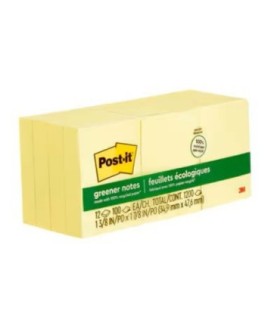 3M Canada Post-it Notes -Yellow 1.375x1.875" 100 Sht/Pad-36pk/cs, Case: 36