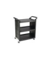 Rubbermaid FG342100BLA Cart - 3-Shelf 150lb w/3"Swivel Caster/End Panel-Black, Price Per EA