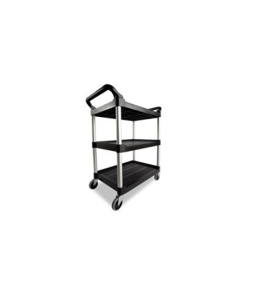 Rubbermaid FG342488BLA Cart - Service 3 Shelf - Open Sided - 200lb - Black, Price Per EA - FG342488BLA -  - [unit price]