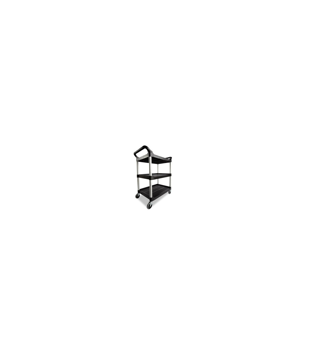 Rubbermaid FG342488BLA Cart - Service 3 Shelf - Open Sided - 200lb - Black, Price Per EA - FG342488BLA -  - [unit price]