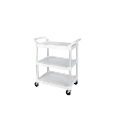 Rubbermaid FG342488OWHT Cart - Service 3 Shelf - Open Sided - 200lb - OffWhite, Price Per EA - FG342488OWHT -  - [unit price]