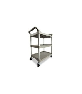 Rubbermaid FG342488PLAT Cart - Service 3 Shelf - Open Sided - 200lb - Platinum, Price Per EA - FG342488PLAT -  - [unit price]