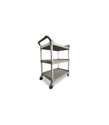 Rubbermaid FG342488PLAT Cart - Service 3 Shelf - Open Sided - 200lb - Platinum, Price Per EA - FG342488PLAT -  - [unit price]