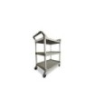 Rubbermaid FG342488PLAT Cart - Service 3 Shelf - Open Sided - 200lb - Platinum, Price Per EA