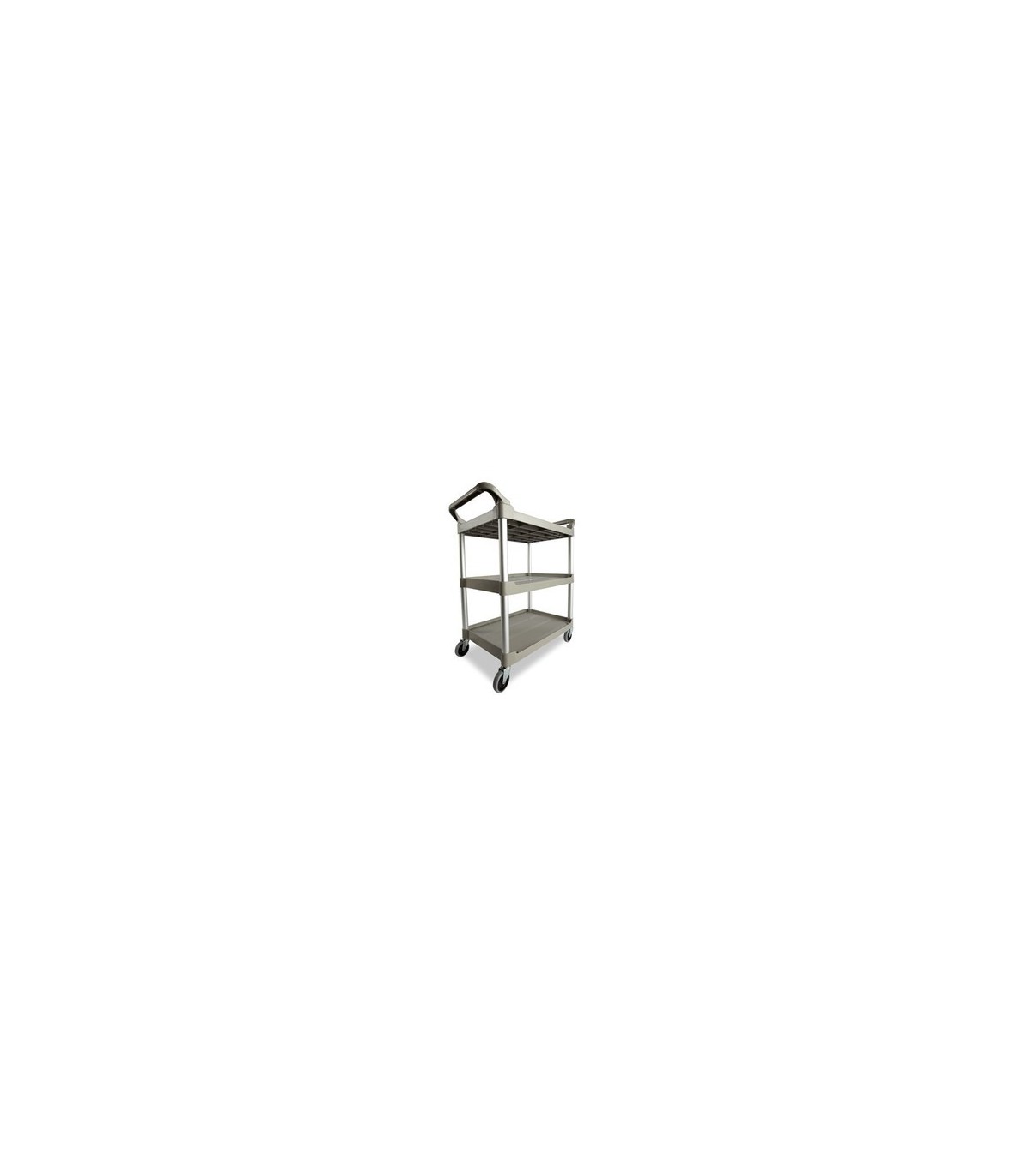 Rubbermaid FG342488PLAT Cart - Service 3 Shelf - Open Sided - 200lb - Platinum, Price Per EA - FG342488PLAT -  - [unit price]