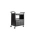 Rubbermaid FG345700BLA Cart - Service 3 Shelf -w/Panel/Lock Door/Drawer-Black, Price Per EA - FG345700BLA -  - [unit price]