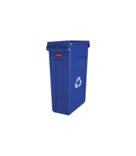 Rubbermaid FG354007BLUE Slim Jim w/Venting Container 23G w/Recycle - Blue, Price Per EA - FG354007BLUE -  - [unit price]