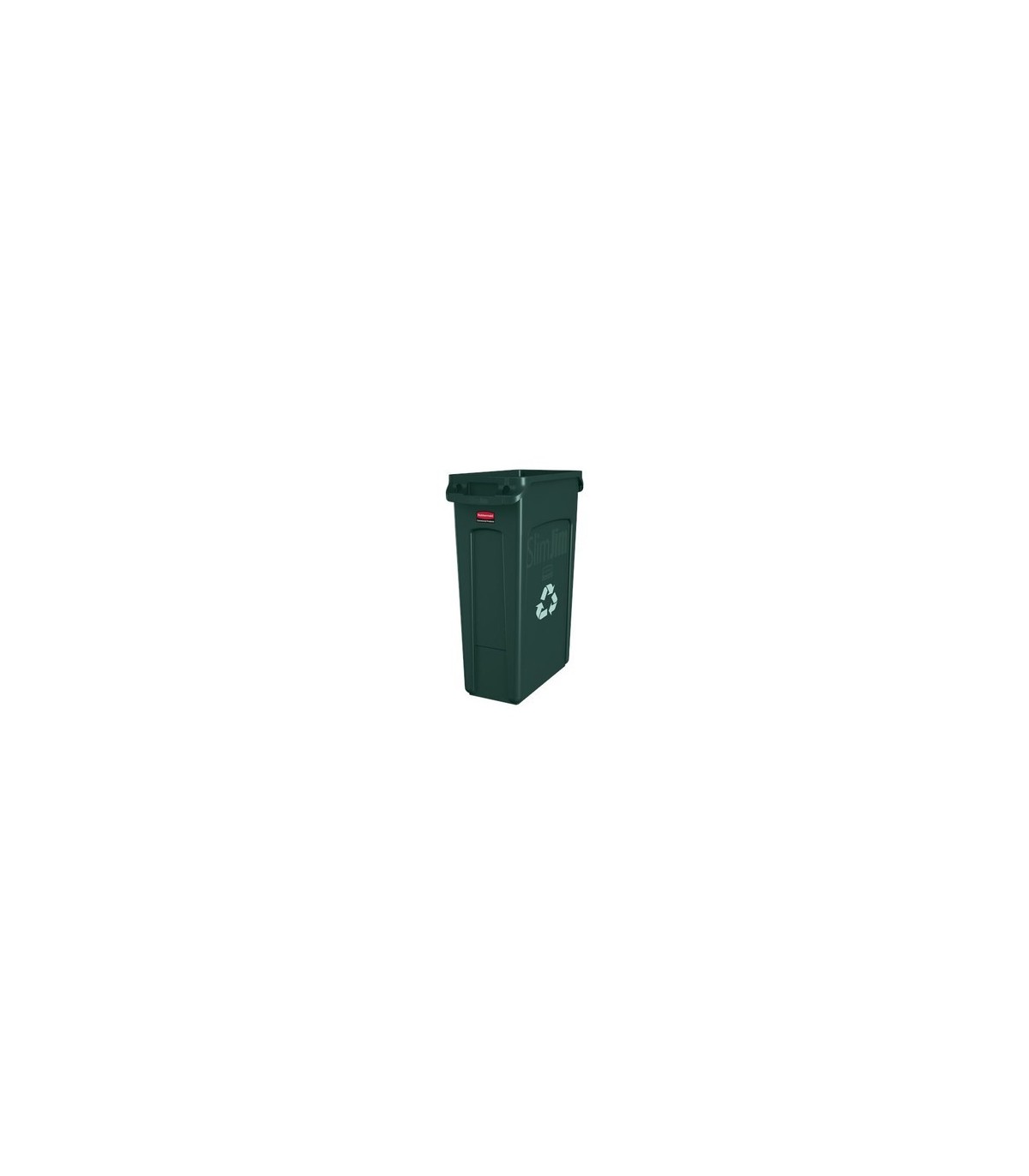 Rubbermaid FG354007GRN Slim Jim w/Venting Container 23G w/Recycle - Green, Price Per EA - FG354007GRN -  - [unit price]