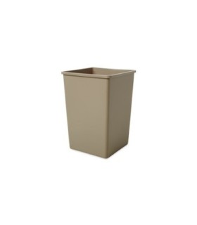 Rubbermaid FG395800BEIG Untouchable Square Waste Container 35G - Beige, Price Per EA - FG395800BEIG -  - [unit price]