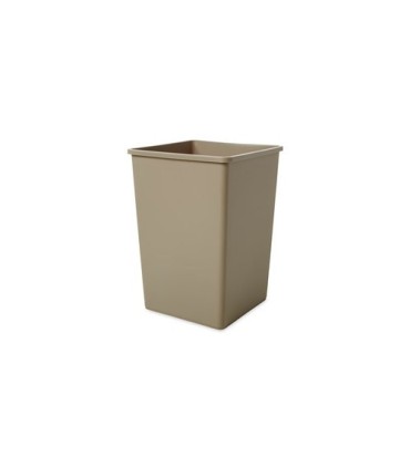 Rubbermaid FG395800BEIG Untouchable Square Waste Container 35G - Beige, Price Per EA - FG395800BEIG -  - [unit price]