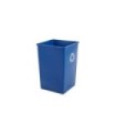 Rubbermaid FG395873BLUE Untouchable Square Waste Recyling Container 35G - Blue, Price Per EA