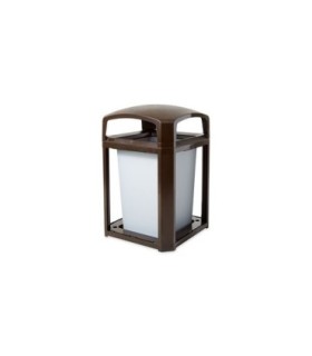 Rubbermaid FG397000SBLE Landmark - Dome Top Frame/Liner Only 35G - Brown, Price Per EA - FG397000SBLE -  - [unit price]