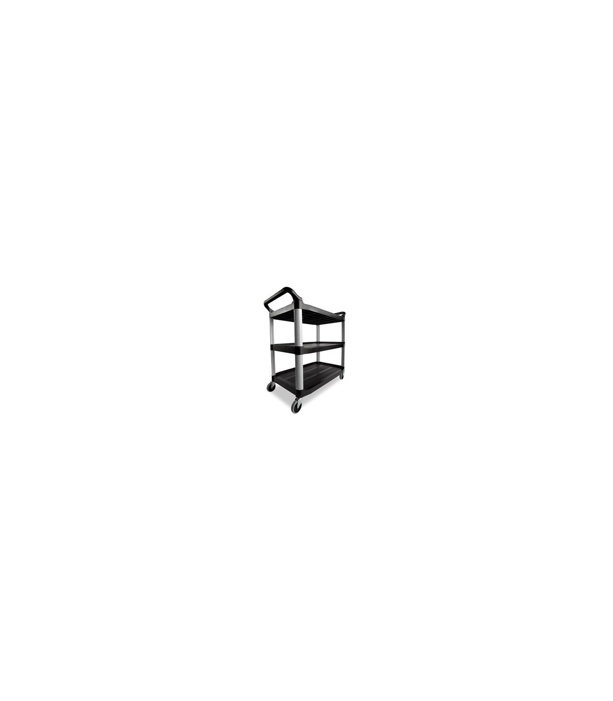 Rubbermaid FG409100BLA Cart - Utility 3 Shelf - Open Sided - 300lb - Black, Price Per EA - FG409100BLA -  - [unit price]