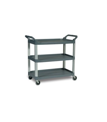Rubbermaid FG409100GRAY Cart - Utility 3 Shelf - Open Sided - 300lb - Gray, Price Per EA - FG409100GRAY -  - [unit price]