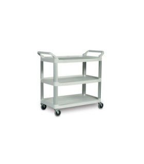 Rubbermaid FG409100OWHT Cart - Utility 3 Shelf - Open Sided -300lb-Offwhite, Price Per EA - FG409100OWHT -  - [unit price]