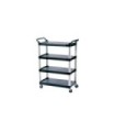 Rubbermaid FG409600BLA Cart - Service 4 Shelf - 300lb - Black, Price Per EA