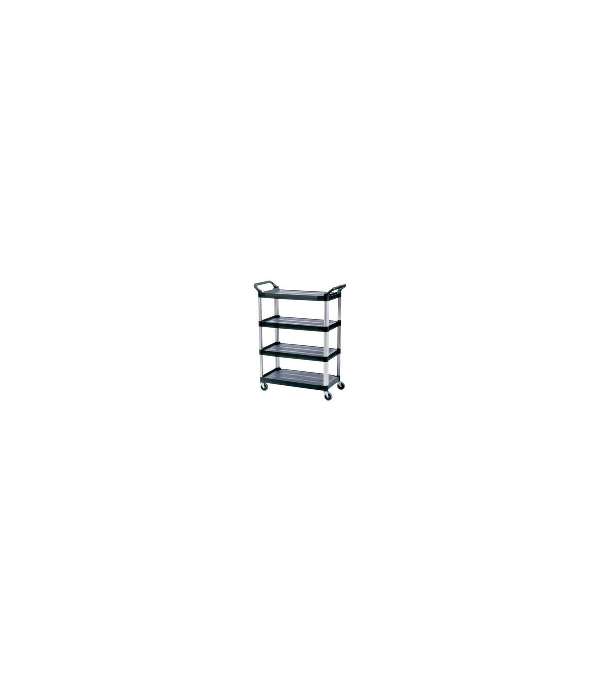 Rubbermaid FG409600BLA Cart - Service 4 Shelf - 300lb - Black, Price Per EA - FG409600BLA -  - [unit price]