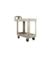 Rubbermaid FG450088BEIG HD Utility Cart - Small 16"x30"- Lipped 2 Shelf -Beige, Price Per EA