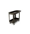 Rubbermaid FG450089BLA HD Utility Cart-Small 16"x30"Flat HDL-Lip 2 Shelf-Blk, Price Per EA