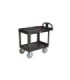 Rubbermaid FG452010BLA SOP: HD Utility Cart-Med 24"x36"-Lip 2Shelf/Pnem Ctr-Black, Price Per EA - FG452010BLA -  - [unit price]