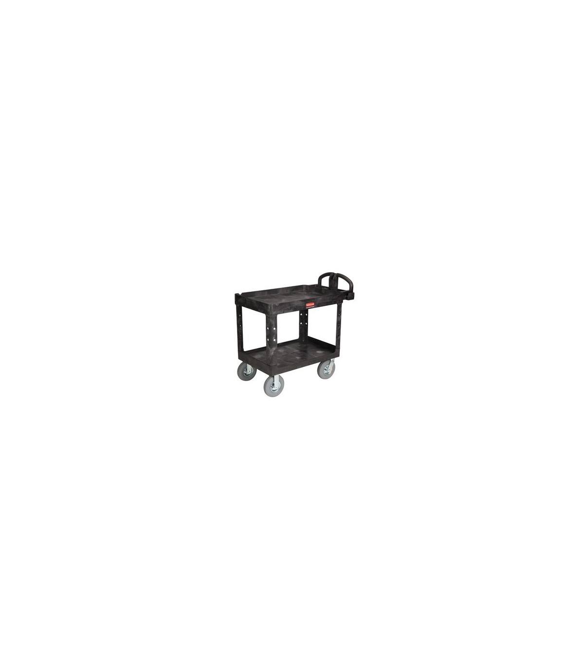 Rubbermaid FG452010BLA SOP: HD Utility Cart-Med 24"x36"-Lip 2Shelf/Pnem Ctr-Black, Price Per EA - FG452010BLA -  - [unit price]
