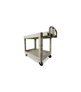 Rubbermaid FG452088BEIG HD Utility Cart - Med 24"x36" - Lipped 2 Shelf - Beige, Price Per EA - FG452088BEIG -  - [unit price]
