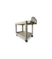 Rubbermaid FG452088BEIG HD Utility Cart - Med 24"x36" - Lipped 2 Shelf - Beige, Price Per EA