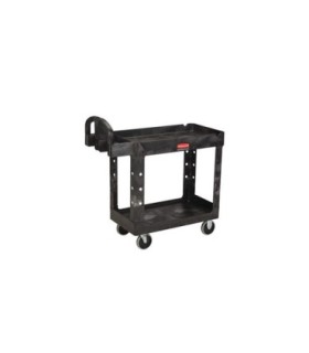 Rubbermaid FG452088BLA HD Utility Cart - Med 24"x36" - Lipped 2 Shelf - Black, Price Per EA - FG452088BLA -  - [unit price]