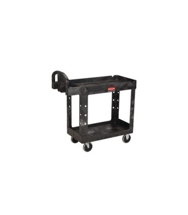 Rubbermaid FG452088BLA HD Utility Cart - Med 24"x36" - Lipped 2 Shelf - Black, Price Per EA - FG452088BLA -  - [unit price]